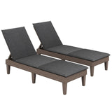 Tangkula Patio Lounge Chair with Cushion, Rattan Textured Chaise Lounger for Poolside, Backyard, Porch