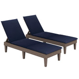 Tangkula Patio Lounge Chair with Cushion, Rattan Textured Chaise Lounger for Poolside, Backyard, Porch