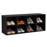 Tangkula Shoe Bench, 8 Cubbies Shoe Organizer with 500 LBS Weight Capacity