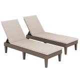 Tangkula Patio Lounge Chair with Cushion, Rattan Textured Chaise Lounger for Poolside, Backyard, Porch