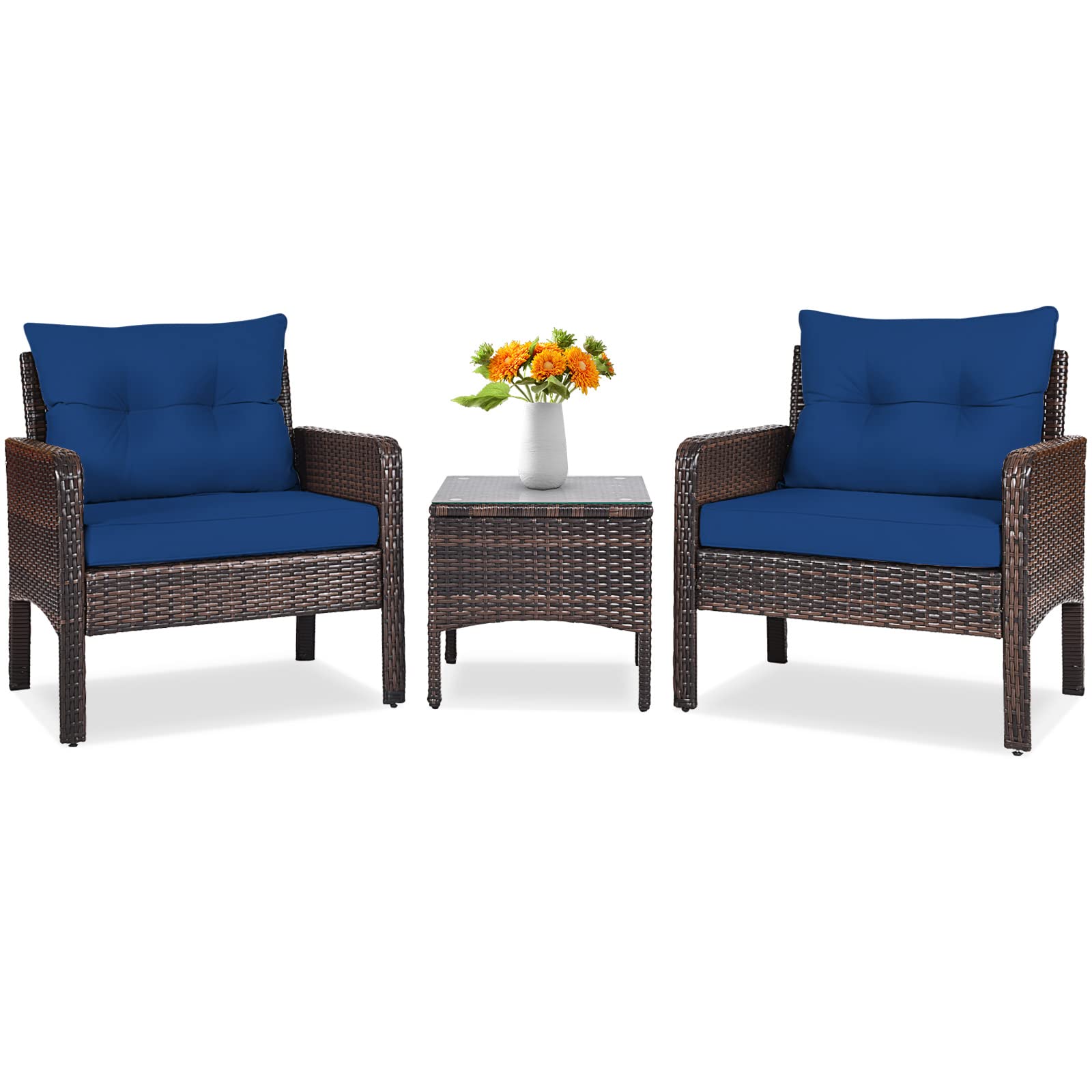 3 Piece Outdoor Patio Furniture Set - Tangkula