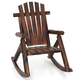 Tangkula Wood Outdoor Rocking Chairs Set of 1/2