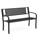 Tangkula Metal Patio Park Bench(50 Inches)