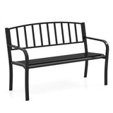 Tangkula Metal Outdoor Park Bench 50 Inches Patio Garden Bench