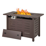 Tangkula Outdoor Propane Fire Pit Table with Lava Rocks