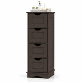 Tangkula 12 x 12 x 33 Inch Bathroom Floor Cabinet with 4 Drawers