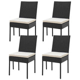Tangkula Wicker Patio Dining Chairs, Outdoor Armless Wicker Chairs with Cushions, Backrest, Sturdy Metal Frame