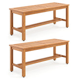 Tangkula Acacia Wood Outdoor Bench