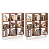 Tangkula 9-Cube Bookcase, Freestanding 3-Tier Bookshelf with 6 Removable Shelves