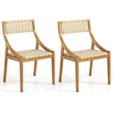 Tangkula Outdoor Dining Chair with Webbing Seat & Backrest
