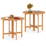 Tangkula 36 Inches Outdoor Folding Round Dining Table