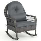 Tangkula Outdoor Wicker Rocking Chair for Porch