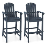 Tangkula Outdoor Tall Adirondack Chair 30 Inches Seat Height, HDPE Bar Height Patio Chair with High Backrest
