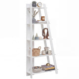 Tangkuka 4/5-Tier Ladder Bookshelf w/Trapezoidal Design for Small Space