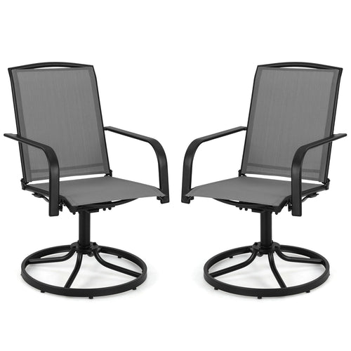 Tangkula Outdoor Swivel Chairs Set with High Back