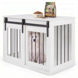 Tangkula Farmhouse Wooden Dog Crate Furniture