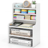 Tangkula Desktop Organizer with 2 Removable Shelves