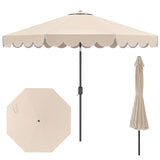 Tangkula  2 Tiers Scalloped Outdoor Table Market Umbrella with Tilt Adjustment