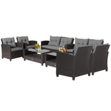 Tangkula 4 or 8 piece Patio Furniture Set, Outdoor Furniture Sets for Backyard, Porch, Garden and Poolside