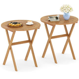 Tangkula 26 Inch Acacia Wood Outdoor Dining Table
