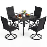 Tangkula 5 Pieces Outdoor Dining Set for 4