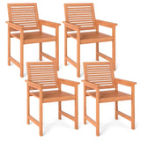 Tangkula Patio Chairs Set with Inclined Backrests and Slatted Seats