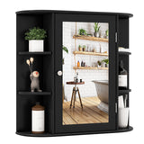 Tangkula Bathroom Medicine Cabinet with Mirror with Mirror, Wall Mounted Bathroom Storage Cabinet