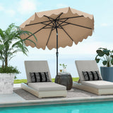 Tangkula 9 FT Patio Umbrella with Crank Handle