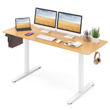 Tangkula Height Adjustable Electric Standing Desk, 63 x 24 Inch Sit Stand Desk with 3 Memory Height Settings
