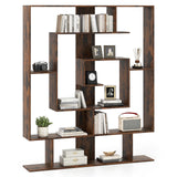 Tangkula Irregular Wooden Bookshelf for Living Room
