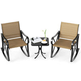 Tangkula 3 Piece Patio Rocking Set