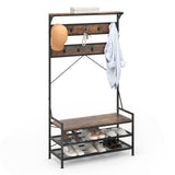 Tangkula Hall Tree with Bench and Shoe Storage