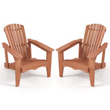 Tangkula Solid Wood Garden Chair with High Backrest