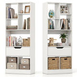 Tangkula 51” Tall Open Bookcase with Drawer(1/2)