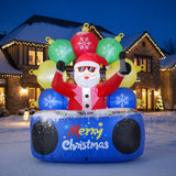Tangkula 6Ft Inflatable DJ Santa, Inflatable Christmas Decoration