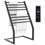 Tangkula 2-in-1 Towel Warmer Rack, 8 Bars Freestanding & Wall Mounted Towel Warmer Rack with LED Display, Built-in Timer