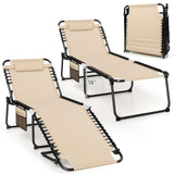 Tangkula Widen Folding Chaise Lounge Chair Set of 2