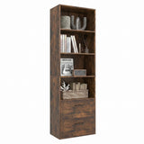 Tangkula 4 Shelf Bookcase with 2 Drawers