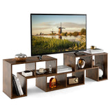 Tangkula 3 Pieces Console TV Stand, Free-Combination Entertainment Center for 50 55 60 65 Inch TV