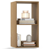 Tangkula 2-Cube Bookcase 3-Tier Bookshelf with Open Compartments
