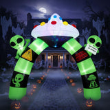 Tangkula 10.5 FT Halloween Lighted Inflatable Alien Archway with LED Lights