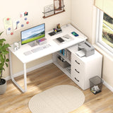 Tangkula 55" Reversible L Shaped Desk with 3 Drawers