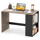 Tangkula 44 Inch Wooden Computer Desk with Bookshelf for Small Space