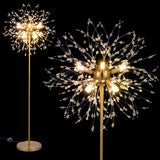 Tangkula 63-Inch Crystal Floor Lamp Modern Freestanding Dandelion Light