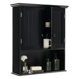 Tangkula Wall Mount Bathroom Cabinet Wooden