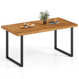 Tangkula 63" Acacia Wood Dining Table for 6 People