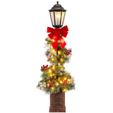 Tangkula Lighted Christmas Lamppost (7.5" x 7.5" x 48")