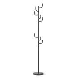 Tangkula Coat Rack Freestanding, Heavy Duty Metal Coat Tree with 8 L-Shaped Hooks & Adjustable Heights