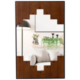 Tangkula Decorative Rectangle Wall Mirror, 37.5" x 26.5" Large Wall Mirror with Piano Key-Shaped Frame, Two-Direction Hook