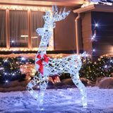 Tangkula 5 Feet Pre-Lit Christmas Reindeer with 100 LED Lights